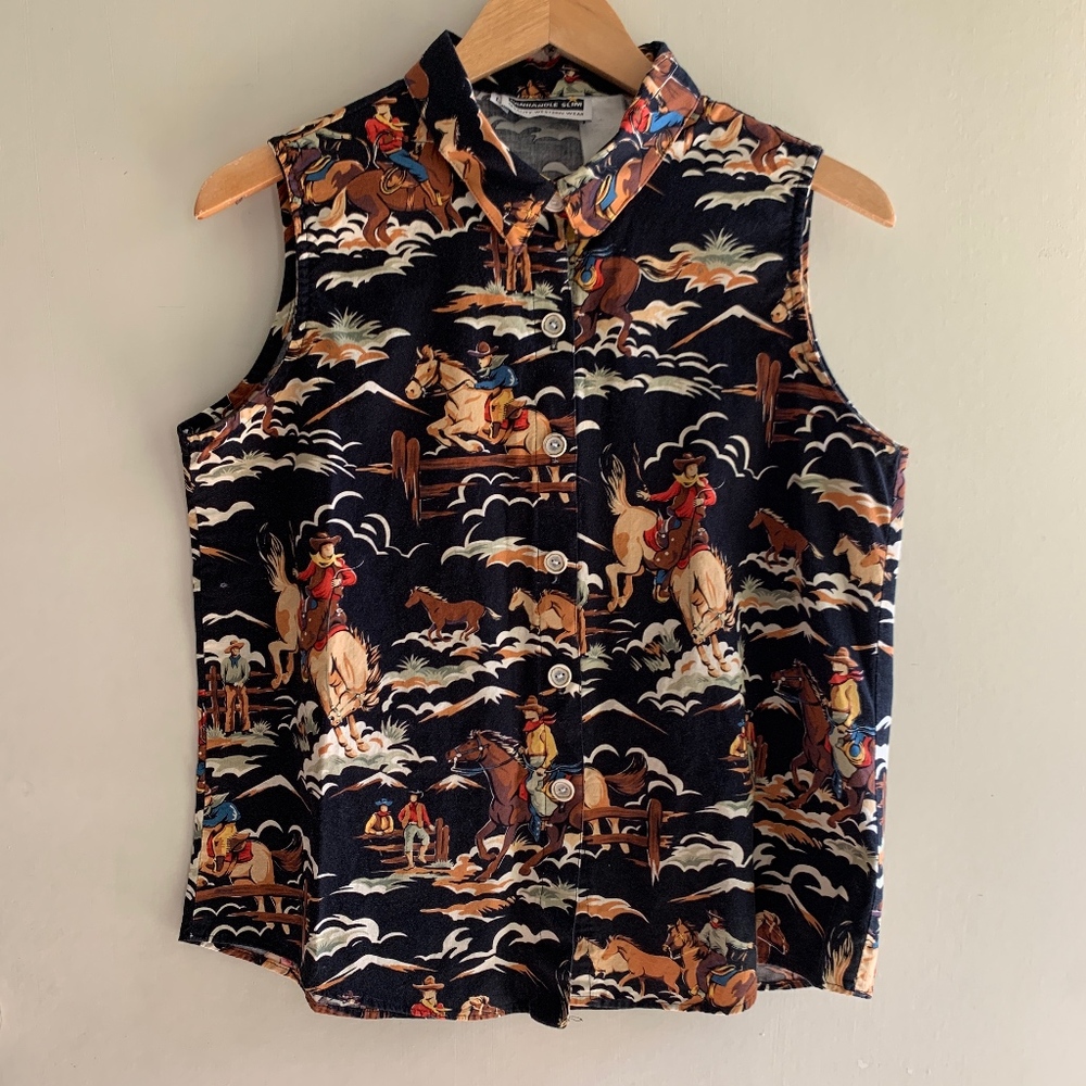 Panhandle Slim Western Wear Sleeveless Top size L